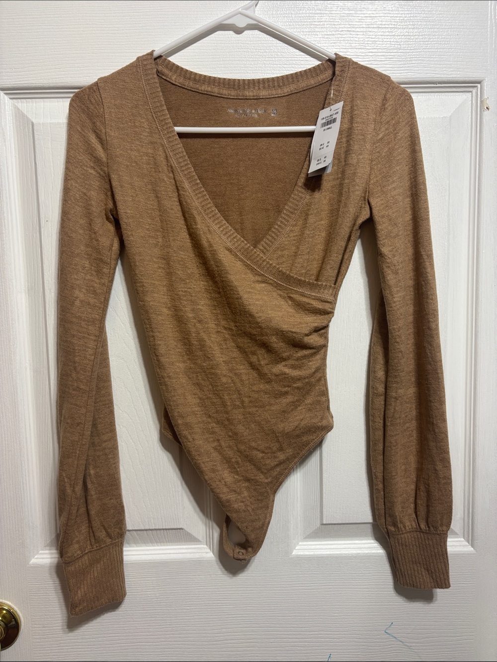 Abercrombie & Fitch Soft AF Cozy Women's Wrap-Style Long Sleeve Bodysuit - NWT